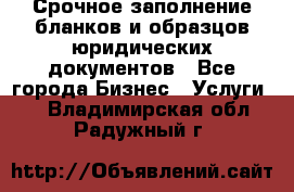 Срочное заполнение бланков и образцов юридических документов - Все города Бизнес » Услуги   . Владимирская обл.,Радужный г.